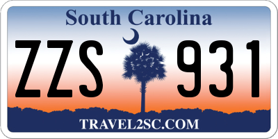 SC license plate ZZS931