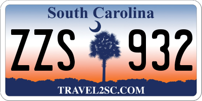 SC license plate ZZS932