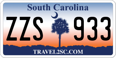 SC license plate ZZS933