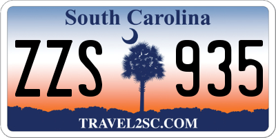 SC license plate ZZS935
