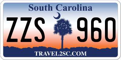 SC license plate ZZS960