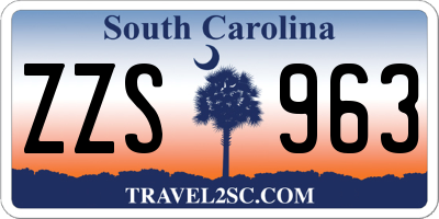 SC license plate ZZS963