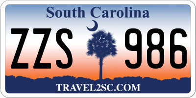 SC license plate ZZS986