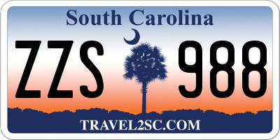 SC license plate ZZS988