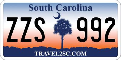 SC license plate ZZS992