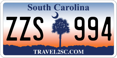 SC license plate ZZS994