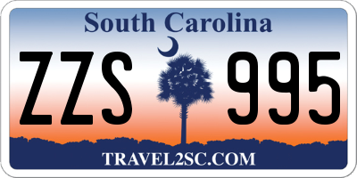 SC license plate ZZS995