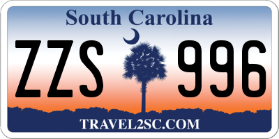 SC license plate ZZS996