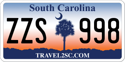 SC license plate ZZS998