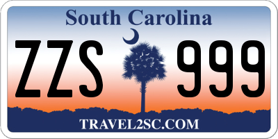 SC license plate ZZS999