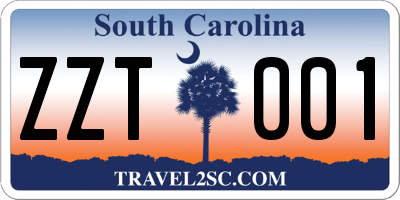 SC license plate ZZT001