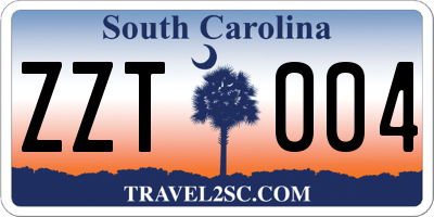 SC license plate ZZT004