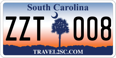 SC license plate ZZT008