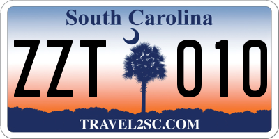 SC license plate ZZT010