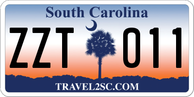 SC license plate ZZT011