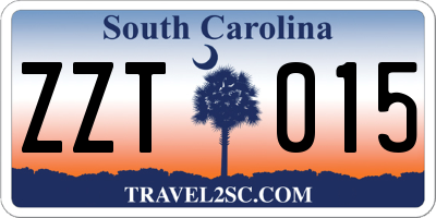 SC license plate ZZT015