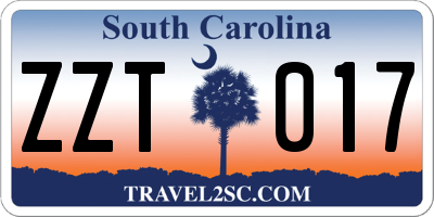 SC license plate ZZT017