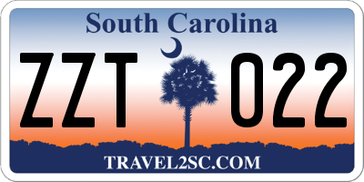 SC license plate ZZT022