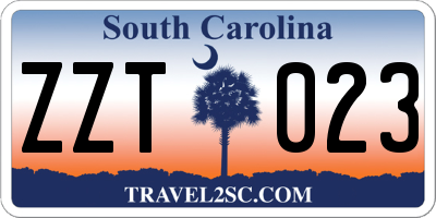 SC license plate ZZT023