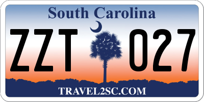 SC license plate ZZT027
