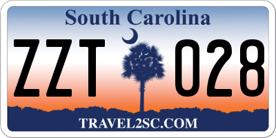 SC license plate ZZT028