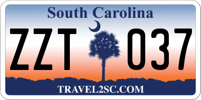 SC license plate ZZT037