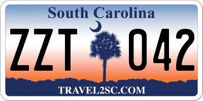 SC license plate ZZT042