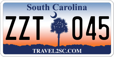 SC license plate ZZT045