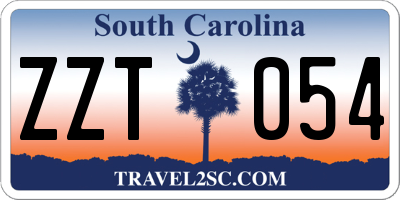 SC license plate ZZT054