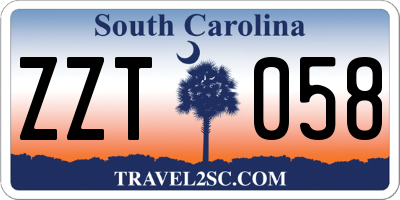 SC license plate ZZT058