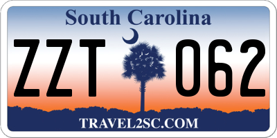 SC license plate ZZT062