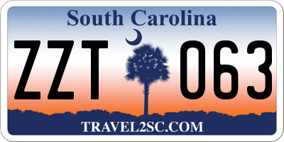 SC license plate ZZT063