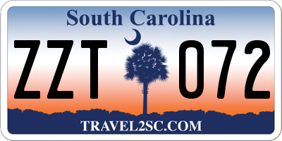 SC license plate ZZT072