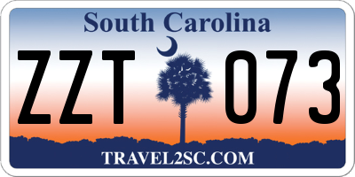 SC license plate ZZT073