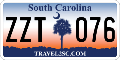 SC license plate ZZT076