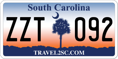 SC license plate ZZT092