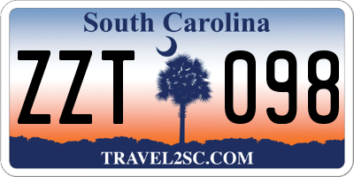 SC license plate ZZT098