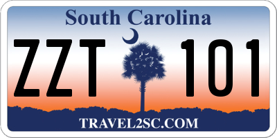 SC license plate ZZT101