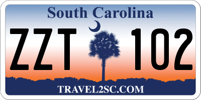 SC license plate ZZT102
