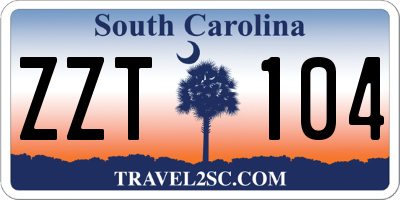 SC license plate ZZT104