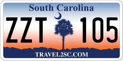 SC license plate ZZT105
