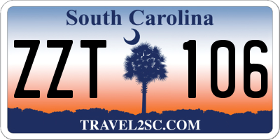 SC license plate ZZT106