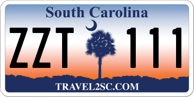 SC license plate ZZT111