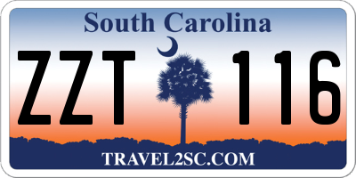 SC license plate ZZT116