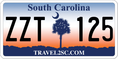 SC license plate ZZT125