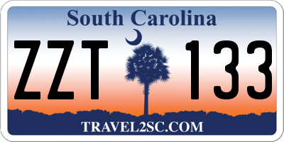 SC license plate ZZT133