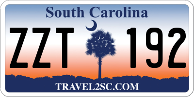SC license plate ZZT192