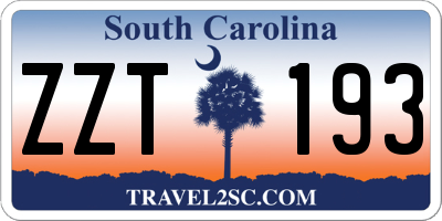 SC license plate ZZT193