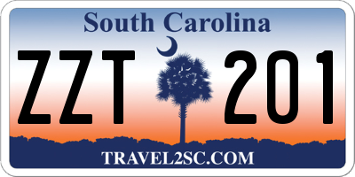 SC license plate ZZT201