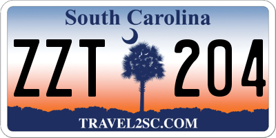 SC license plate ZZT204